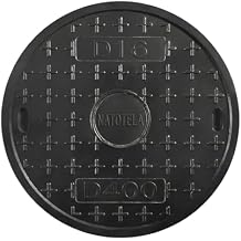 Replacement Manhole Cover 16in Outside Diameter- NO FRAME,Fiberglass Round Solid Reinforced Steel Sewer Covers for 14.3in yard Corrugated Pipe,Non-slip Plastic Decoration Sewage Basin Cover
