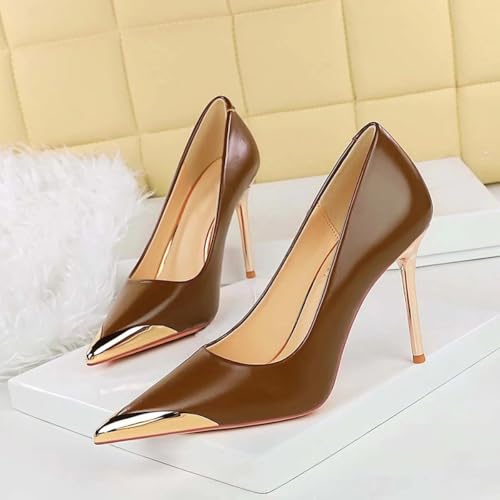 JOEupin Women Stiletto High Heel Pointed Toe Pumps Slip-on Wedding Party Sexy Dress Shoes 3.5 Inches Heels2