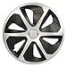 cartrend 70391 Roco Radkappen R15 Silber, Schwarz 4St, 38.10 cm, Set of 4