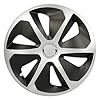 cartrend 70392 Roco wieldoppen R16 zilver, zwart 4 stuks, 40,64 cm, set van 4