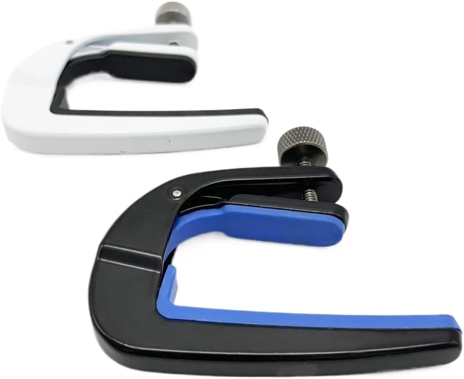 Electric Acoustic Guitar Capo Metal Capotrase Also for Bass Ukulele Color Black/White