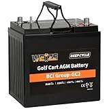 Weize GC2 6V Golf Cart Battery, 240ah Deep Cycle AGM Battery for Golf Cart, Scissor Lift, Scrubber Sweeper