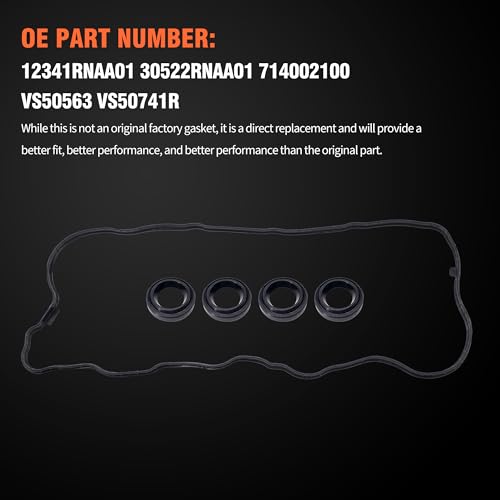 Image of HiSport Engine Valve Cover Gasket Kit - Compatible with Honda Civic 1.8L L4 1799cc 2006-2015 - Replace VS50741R