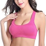 SHE.White Damen Sport BH Ohne Bügel Starker Halt Große Größe Gepolstert Bustier Vollschalen BH Minimizer Bra für Fitness Lauf Yoga