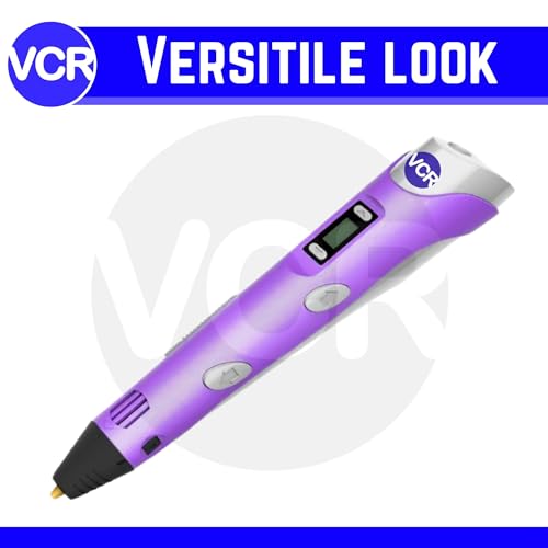 Image of VCR Purple 3D Pen with USB Power | Pack of 3 x 3 Meters + Pack of 10 x 5 Meters in Length | Filament for 3D Pen - Adjustable Temperature for 1.75mm PLA - Perfect for DIY Craft
