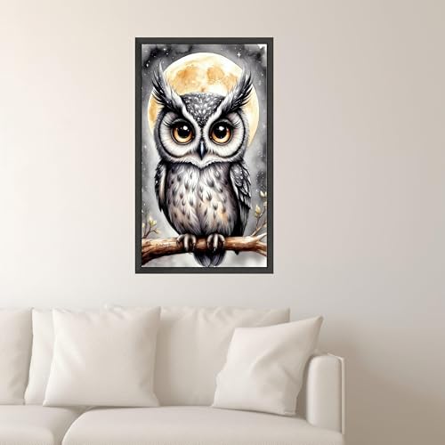 Tableau sur toile hibou mignon avec châssis intérieur