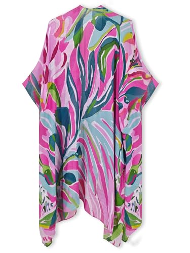 Image of Spicy Sandia Kimonos for Women Floral Beach Cover Up Loose Swimsuit Bathing Suit Coverup Cardigan for Summer Swimwear