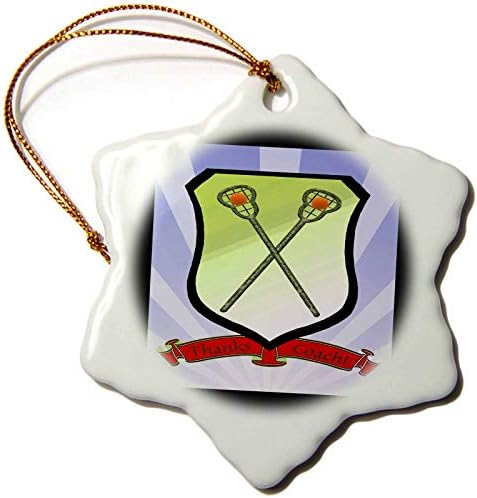 3dRose Lacrosse Sticks on Shield Banner Thanks Coach Red Green Purple… – Ornaments (orn-180876-1)