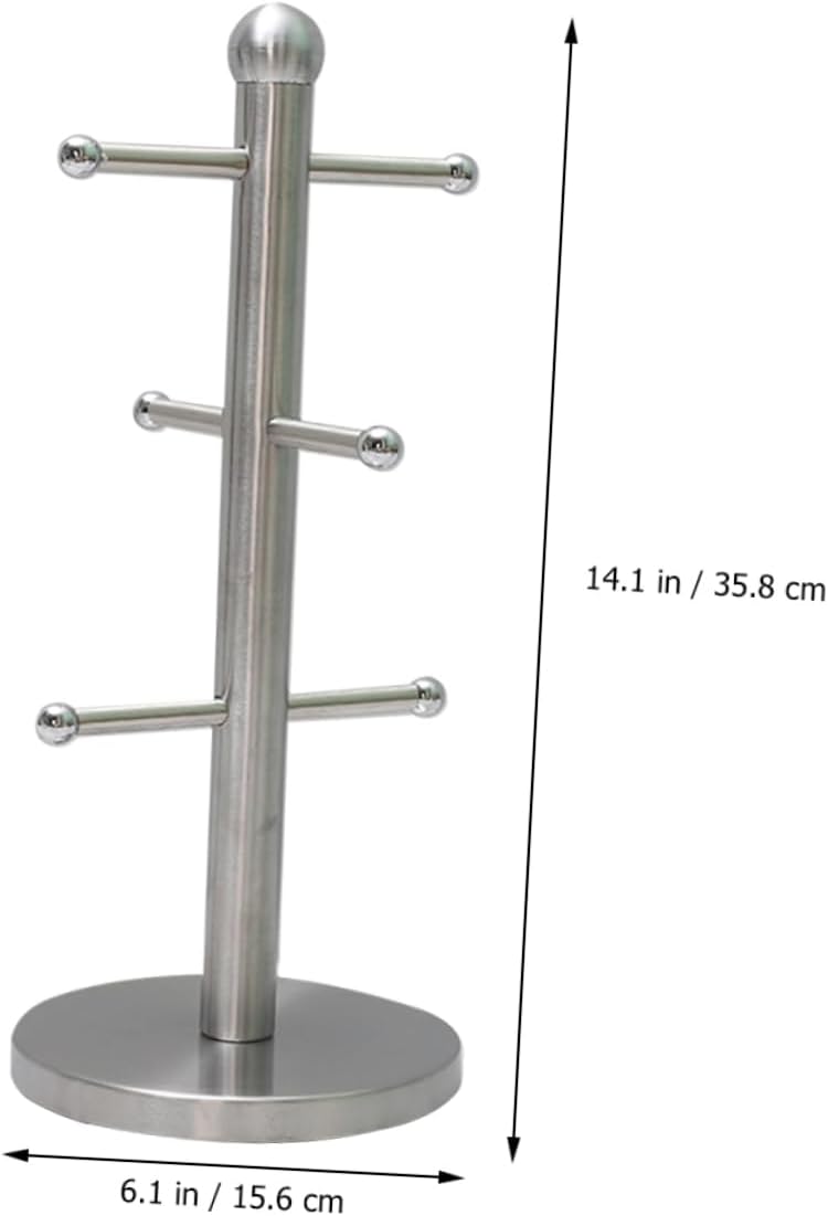 Coffee Cup Holder Hooks Metal Mug Hanging Display Rack for Home Kitchen Storage Cup Drying Rack Space-Saving Design for Drinkware Organization