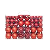 KTHLBRH Möbelgeschäft (Schneller Versand) Weihnachtsschmuck Weihnachtsdekoration 100-tlg. Weihnachtskugel-Set 6 cm Rot