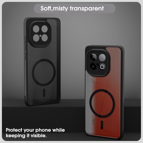 Image of Pikkme Back Cover for iQOO Neo 10 5G / Vivo Y300 GT 5G Compatible with Mag-Safe Smoke Back | Shockproof Design | Hard Transparent Back Case (Black Smoke Mag-Safe)