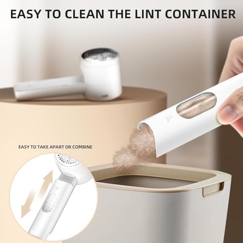 Fabric Shaver, Lint Remover Rechargeable, Electric Portable Sweater Defuzzer with 3 Speeds, 6 Leaf Blades, Digital LED Display to Remove Pilling for Sweater, Clothes, Couch, Blanket, Furniture - 5
