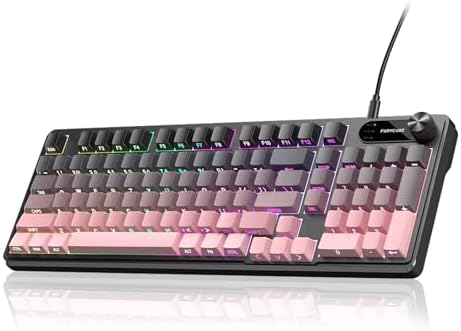 BLACKPINK Teclado de Membrana Gamer, Teclas PBT Gravadas Lateralm...