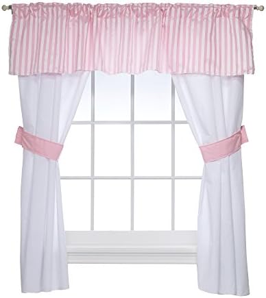 Baby Doll Candyland 5 Piece Window Valance and Curtain Set, Pink