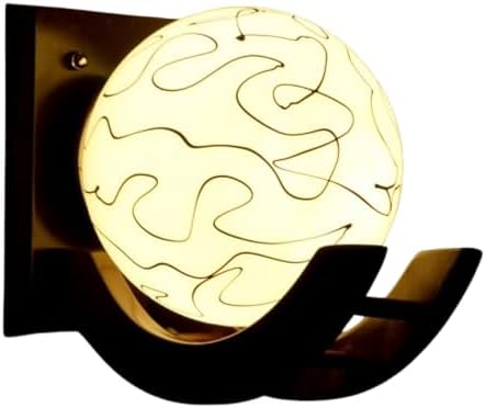 Traditional Indoor Wall Light Brown Color Globe Shape E27 Holder Upto 100-Watts Made in India (Bulb Not Included) Pack of 1(Wood) (Classic, 1)