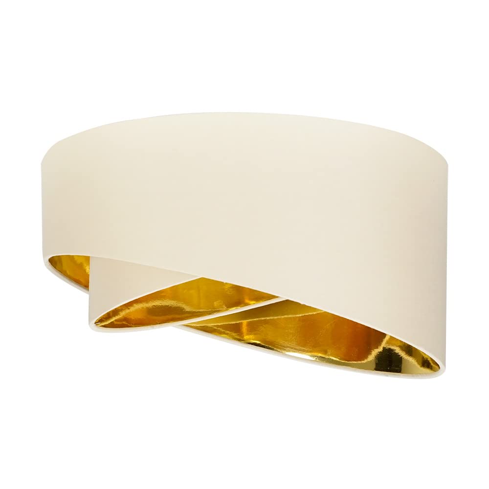Minisun Beige | Modern And Gold Double Layer Ceiling Light Shade | Pendant Lights, Home Décor & Improvement Essential | Includes 10W Gls Bulb | 40Cm Shade Width