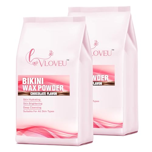Image of VLOVEU - Bikini Wax Powder For Women - 5 Minutes Painless Herbal Wax Powder For Hair Removal|Easy To Use At Home, No Chemicals - No Irritation, Bikini Wax (120G) (Chocolate, Pack Of 2)