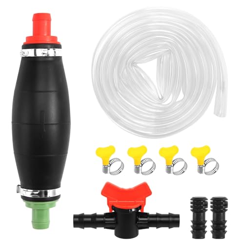 AOROPS Benzinpumpe Handpumpe, Handpumpe zum Umfüllen von Flüssigkeiten, XL Umfüllpumpe mit 2.5m PVC Schlauch inkl Stöpsel Regler Tragbare Absaugpumpe für Benzin Diesel Öl Wasser