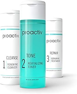 Proactiv 3 Step Acne Treatment - Benzoyl Peroxide Face Wash, Repairing Acne Spot Treatment for Face and Body, Exfoliating Toner - 30 Day Complete Acne Skin Care Kit