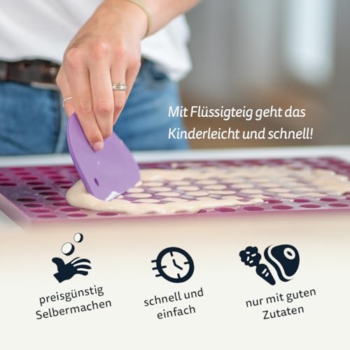 Collory® mini Halbkugel (1cm) Silikon Backmatte und Teigschaber Set zur Herstellung von Hundekekse und Hundeleckerlies DIY, Katzen Leckerli, Hitzebeständig & Antihaftend, Lebensmittelecht BPA-frei