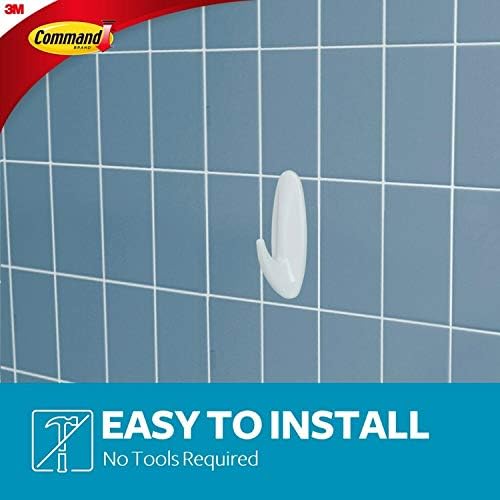 Command 17083B Wire Hook with Water Resistant Strips - Large, White