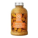 Badesalz Mandel 600g - Meersalz mit 100% Natürlichem Mandelöl - Zedernöl und Zimtöl - Besten für Guten Schlaf - Stressabbau - Baden - Körperpflege - Schönheit - Entspannung - Badezusatz