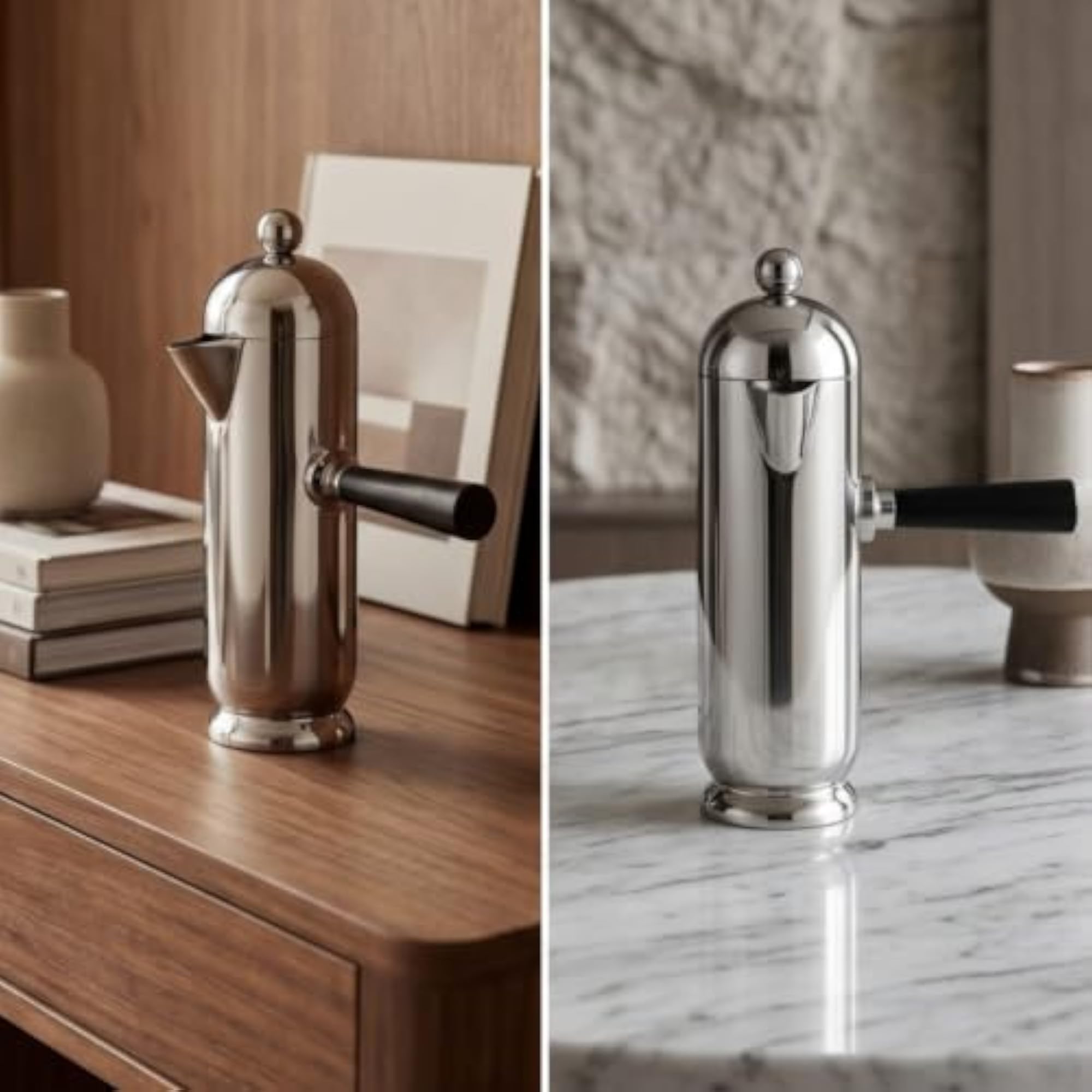 Stainless Steel Decorative Kettle, Polished Silver
