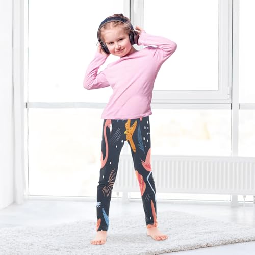 Toddler Girls Leggings Printed Yoga Pants Leggings Starfish Flamingo for Kids4