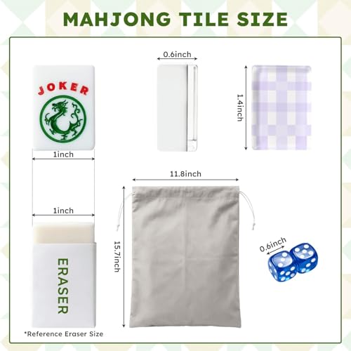Juego de Mahjong Americano con 166 fichas acrílicas miniatura 2