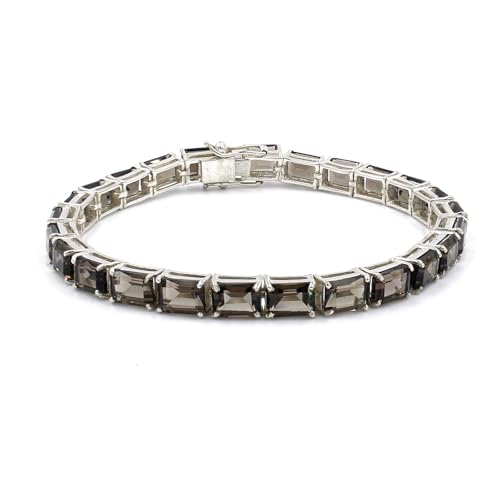 925 Sterling Silver Tennis Bracelets for Women with Smoky Topaz Gemstone Fashionable and Designer Bracelet Jewelry