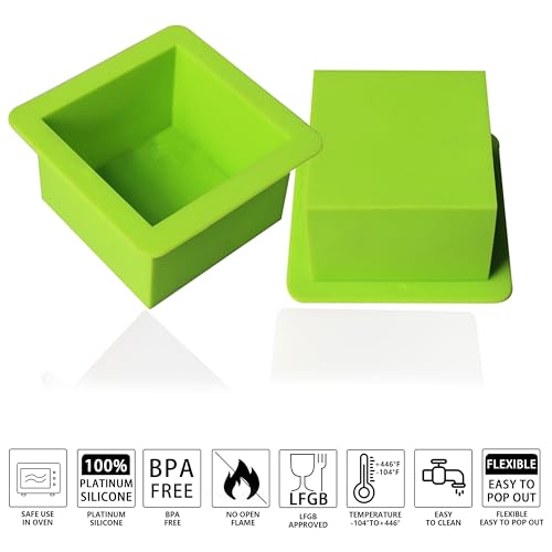 Image of MoldBerry Silicone Soap Mold | Square Soap Mould | Single Square Cavity Soap Making Mould | Homemade Soap Making Mold for Soap Making, Bath Bomb and Bath Products (Multicolor - Pk1)