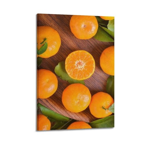 Mandarines fraîches décoration murale 40x60 pour raviver un mur blanc