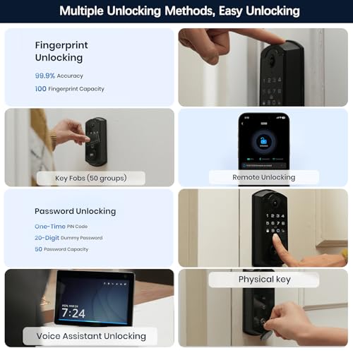 Smart Biometric Front Door Lock with Camera