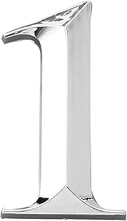 Zayookey Silver House Number 3D Modern Door Address Number Self Adhesive Mailbox Numbers ABS Electroplated Plastic Number Sign for Apartments Hotel Room (Door Number 1)