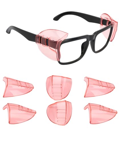 UNCO- Safety Side Shields for Glasses, 6 pcs, Pink Eyeglass Side Shields