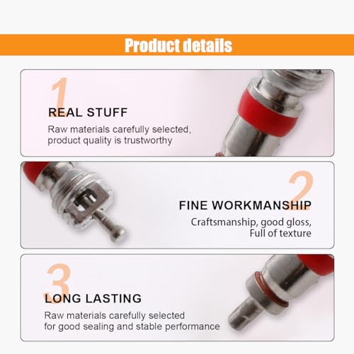 Image of 100PCS Premium Tyre Tire Valve Cores, Nickel Plated Valve Stem Core Part Replacement, Universal Tire Valve Stem Core for Most Automotive, RV, ATV & Air Conditioning, Motorcycles and Bicycles