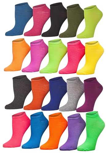 Image of Tipi Toe Women's 20 Pack Colorful Low Cut Socks - Lightweight, Breathable Design for All-Day Comfort Sizes 9-11 /10-13