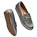 COOL COSER C Women's Casual Comfort Loafers Slip on Flat Shoes Women's Penny Loafers with Arch Support Women Dressy Moccasins (Gunmetal PU,8)