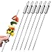 DINGC Spiedini Acciaio Inox Skewers Kebab, Spiedini per Barbecue con Maniglia di Spinta in Metallo Set da 6 Pezzi, Shish Kebab Riutilizzabile Piatto Elementi Essenziali per Le Feste Barbecue