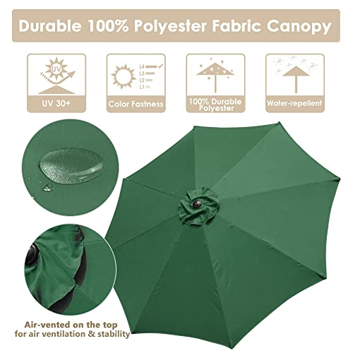 Yescom 9 Ft Aluminum Outdoor Patio Umbrella Push Button Tilt Crank Handle Market #TOP4