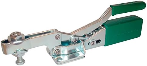 Horizontal-Handle Toggle Clamp: Open Arm, Flanged Base