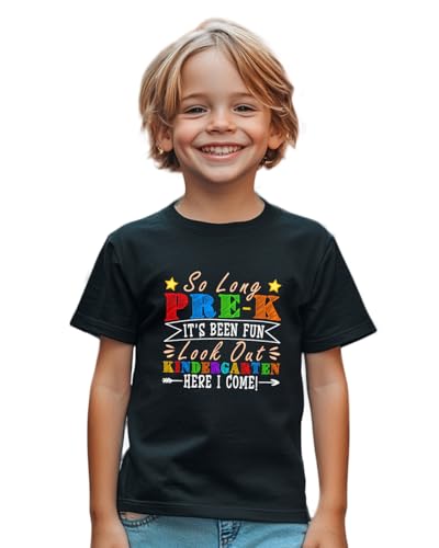 Image of First Day of Preschool Shirt Pre K Shirts for Girls Boys Toddler Kids 1st Day of Kindergarten Gift Cotton Tee 2T-7Y