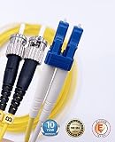 Elfcam® - Kabel światłowodowy (podwiązka optyczna) ST/UPC do LC/UPC Duplex OS2 (30 M)