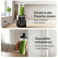 Olvy Standmixer Smoothie Maker 1500ml Glas To-Go LED Timer 6 Klingen-Black – Ansicht 6