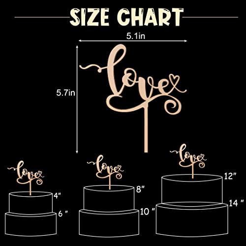 Love Cake Topper Hand Lettered By Letters To You - Wedding Smash Cake Topper, Wood Birthday Decoration For Photo Booth Props, Perfect For Bridal Shower/ Engagement/ Anniversary/ Wedding Party #TOP1