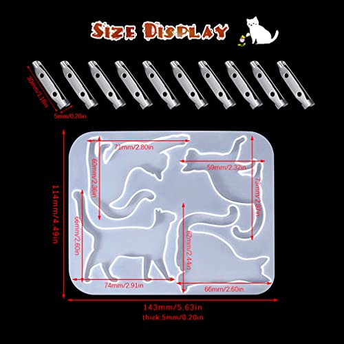 Moldes de resina para gatos fáciles de desmoldar con hebilla para joyas 8