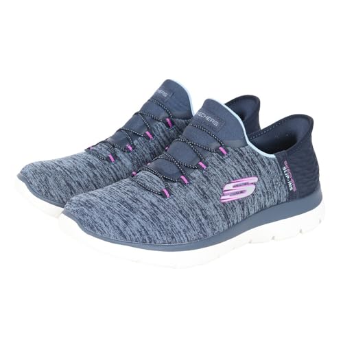 Skechers Hands Free Slip Ins Summits Dazzling Haze, Zapatillas Mujer, Azul Marino, 38 EU Ancho