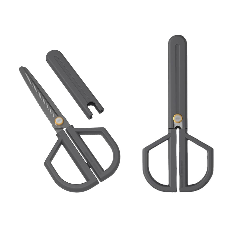 Scissors All Purpose, Portable Household Tool Essential Safety Craft Scissors with Protective Sheath, Left Right Handed Tension Adjustable for Home Office, Anti-slipping Resist Rusting