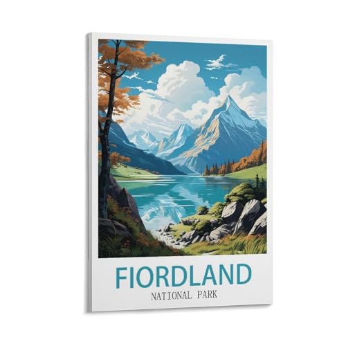 Affiche Fiordland National Park en toile 50x75 cm - Cadeau idéal pour voyageur