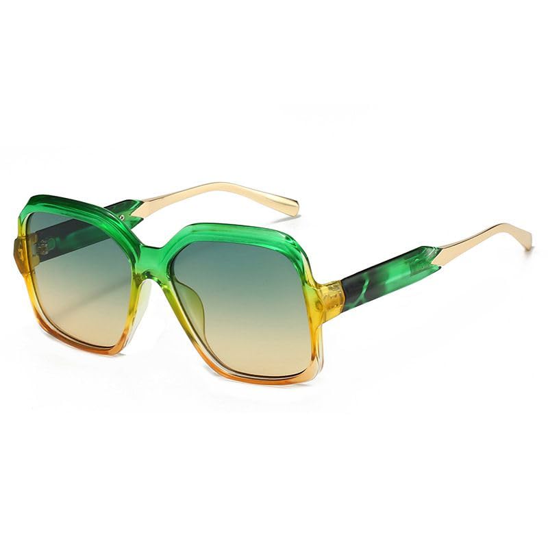 Lunettes de soleil UV à monture large et colorée tendance